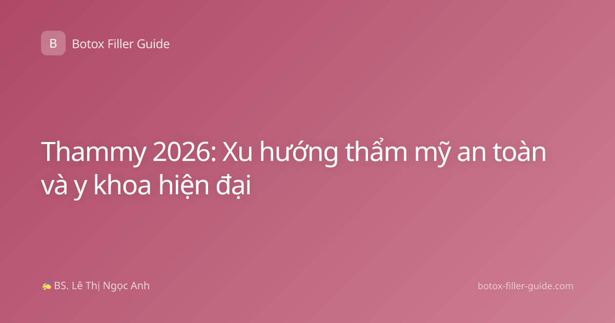 Thammy 2026: Xu hướng thẩm mỹ an toàn và y khoa hiện đại